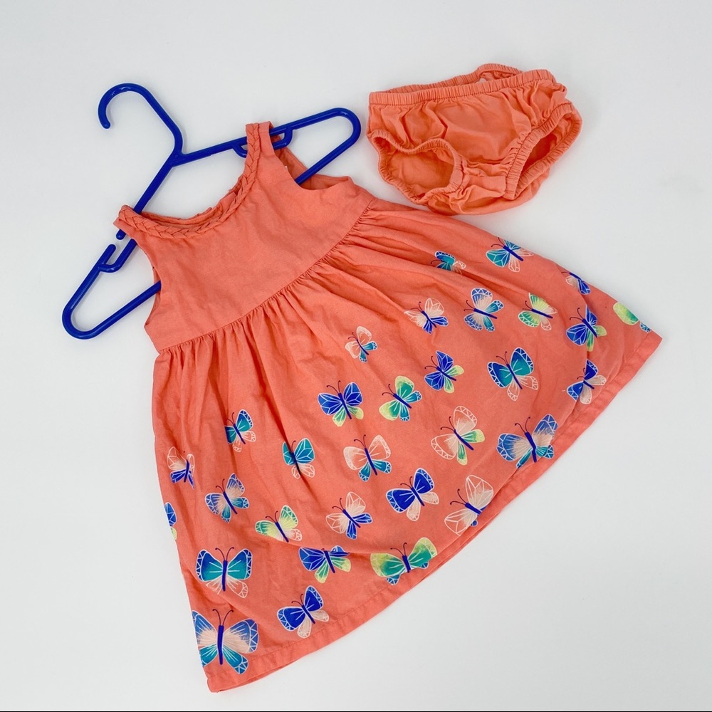 Gymboree Butterfly Peach Orange Dress with Bloomer